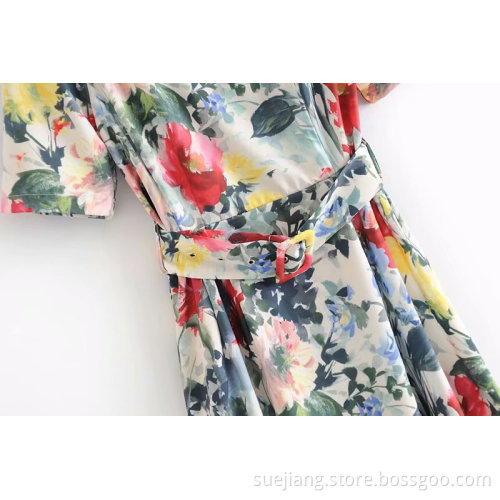 Womens Summer Newest Floral Print Long Dress